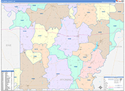 Wyoming Wall Map Color Cast Style