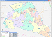 Wyoming County Wall Map Color Cast Style