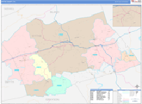 Wythe County Wall Map Color Cast Style