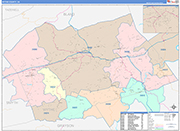 Wythe County Wall Map Color Cast Style