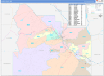 Yakima County Wall Map Color Cast Style
