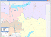Yalobusha County Wall Map Color Cast Style