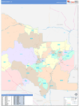 Yavapai County Wall Map Color Cast Style