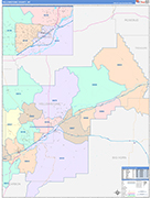 Yellowstone County Wall Map Color Cast Style