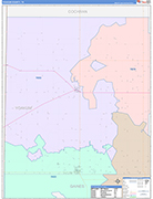 Yoakum County Wall Map Color Cast Style