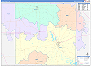 Young County Wall Map Color Cast Style