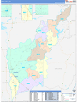 Yuba County Wall Map Color Cast Style