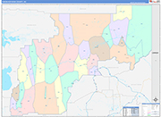 Yukon-Koyukuk County Wall Map Color Cast Style