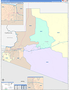 Yuma County Wall Map Color Cast Style