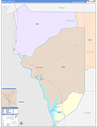 Zapata County Wall Map Color Cast Style