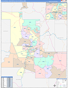 Albuquerque Metro Area Wall Map Color Cast Style