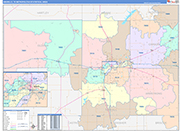 Amarillo Metro Area Wall Map Color Cast Style