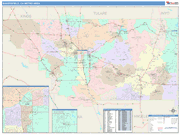 Bakersfield Metro Area Wall Map Color Cast Style