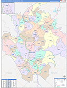 Beckley Metro Area Wall Map Color Cast Style