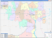 Bismarck Metro Area Wall Map Color Cast Style