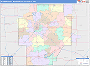 Bloomington Metro Area Wall Map Color Cast Style