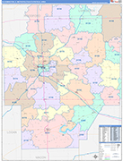 Bloomington Metro Area Wall Map Color Cast Style