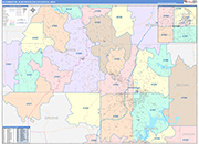 Bloomington Metro Area Wall Map Color Cast Style