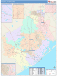 Brazoria Wall Map Color Cast Style