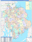 Brockton Metro Area Wall Map Color Cast Style