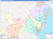 Brunswick Metro Area Wall Map Color Cast Style