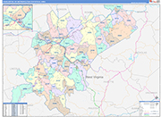 Charleston Metro Area Wall Map Color Cast Style