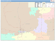 Cheyenne Metro Area Wall Map Color Cast Style