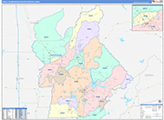 Chico Metro Area Wall Map Color Cast Style