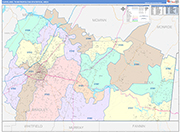Cleveland Metro Area Wall Map Color Cast Style