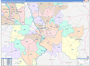 Columbus Metro Area Wall Map Color Cast Style