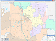Columbus Metro Area Wall Map Color Cast Style