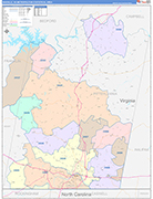 Danville Metro Area Wall Map Color Cast Style