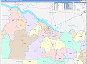 Decatur Metro Area Wall Map Color Cast Style