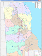 Dover Metro Area Wall Map Color Cast Style