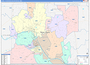 Elmira Metro Area Wall Map Color Cast Style