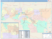 Eugene Metro Area Wall Map Color Cast Style