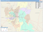 Fayetteville Metro Area Wall Map Color Cast Style