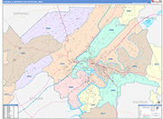 Gadsden Metro Area Wall Map Color Cast Style
