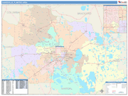Gainesville Metro Area Wall Map Color Cast Style