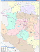 Goldsboro Metro Area Wall Map Color Cast Style