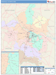 Greenville Metro Area Wall Map Color Cast Style