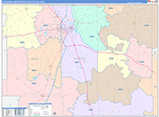 Hattiesburg Metro Area Wall Map Color Cast Style