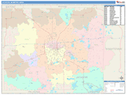 Jackson Metro Area Wall Map Color Cast Style