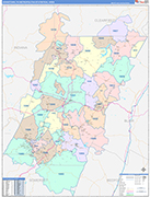 Johnstown Metro Area Wall Map Color Cast Style