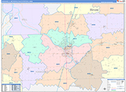 Kankakee Metro Area Wall Map Color Cast Style