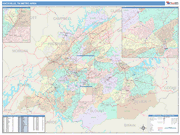 Knoxville Metro Area Wall Map Color Cast Style