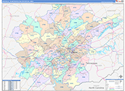 Knoxville Metro Area Wall Map Color Cast Style