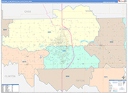 Kokomo Metro Area Wall Map Color Cast Style