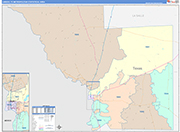 Laredo Metro Area Wall Map Color Cast Style