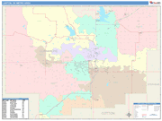 Lawton Metro Area Wall Map Color Cast Style